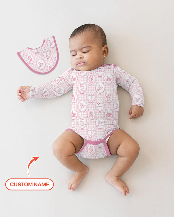 Custom Name Baptism Straight Outta Holy Water Bamboo Bodysuit