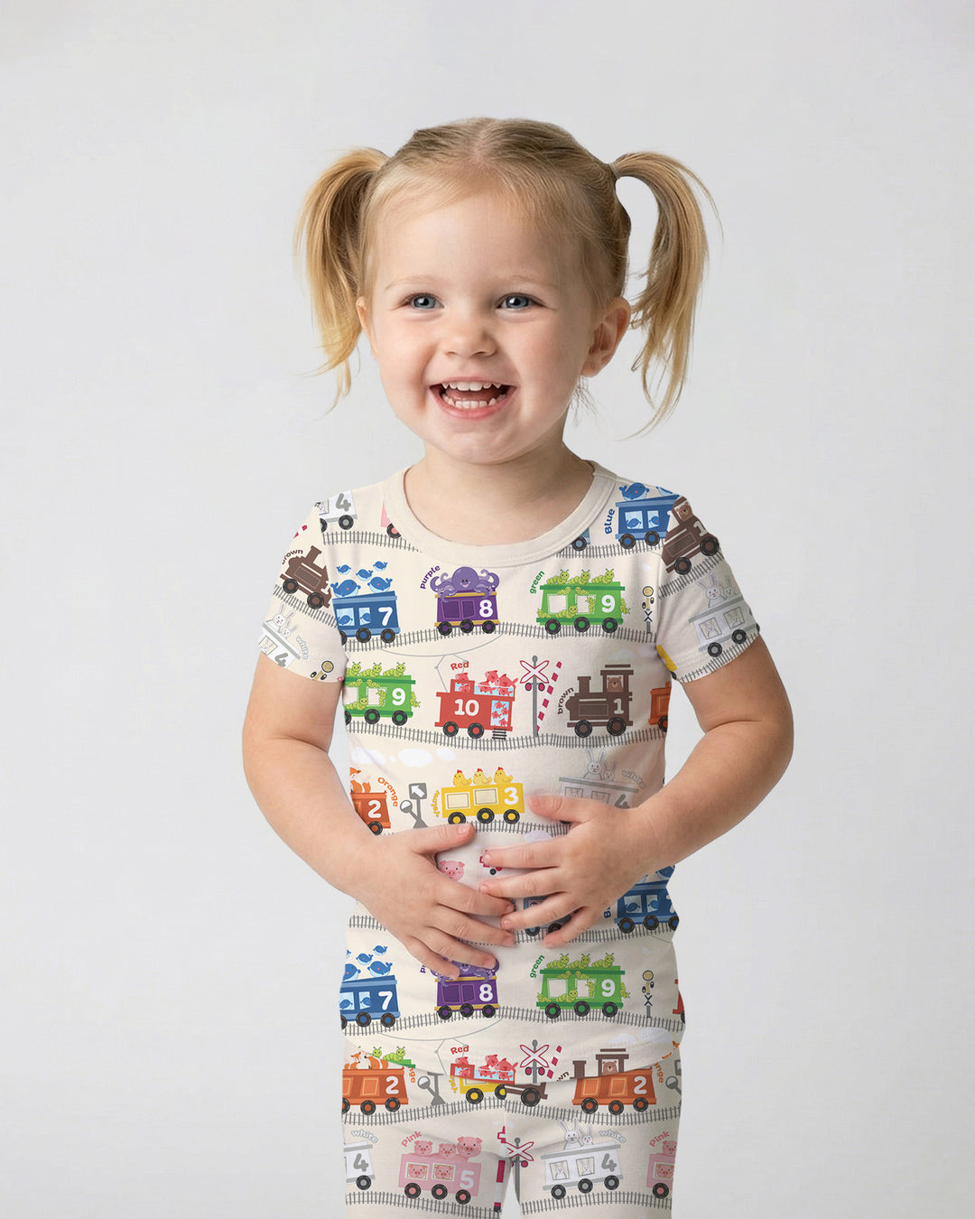 Color Train Bamboo Two Piece Short Sleeve Pajama Set