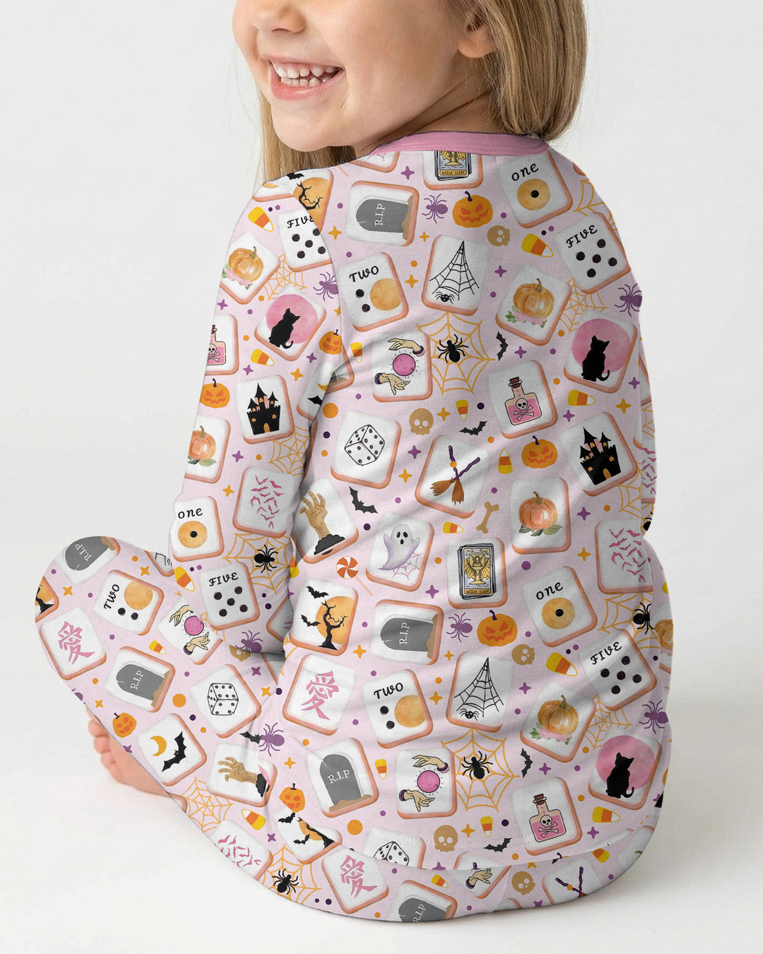 Mahjoween Mommy & Me Matching Bamboo Two Piece Long Sleeve Pajama Set
