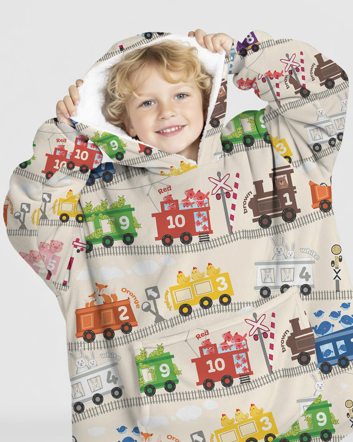 Color Train Bamboo Blanket Hoodie