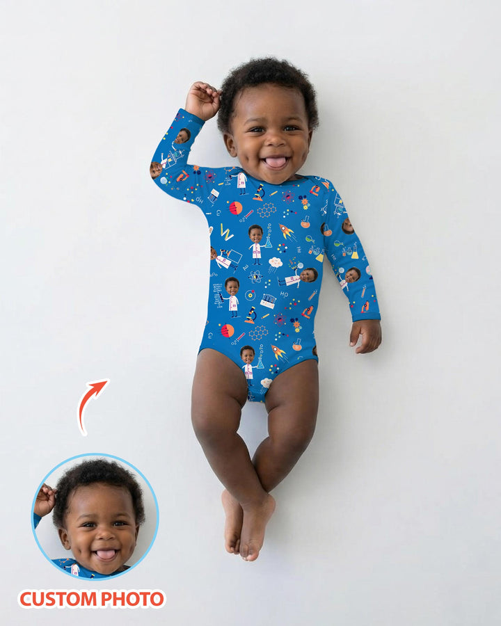 Gerippte Babykleidung mit individuellem Foto - Weich &amp; Skizzenhaft