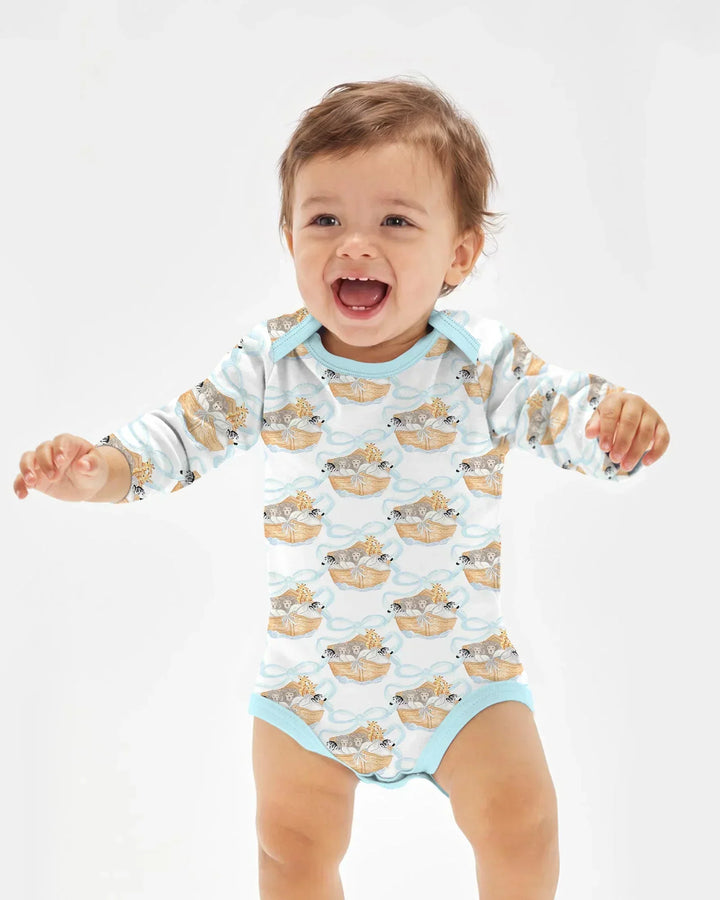 Body de bambú con estampados de cangrejo y bambú