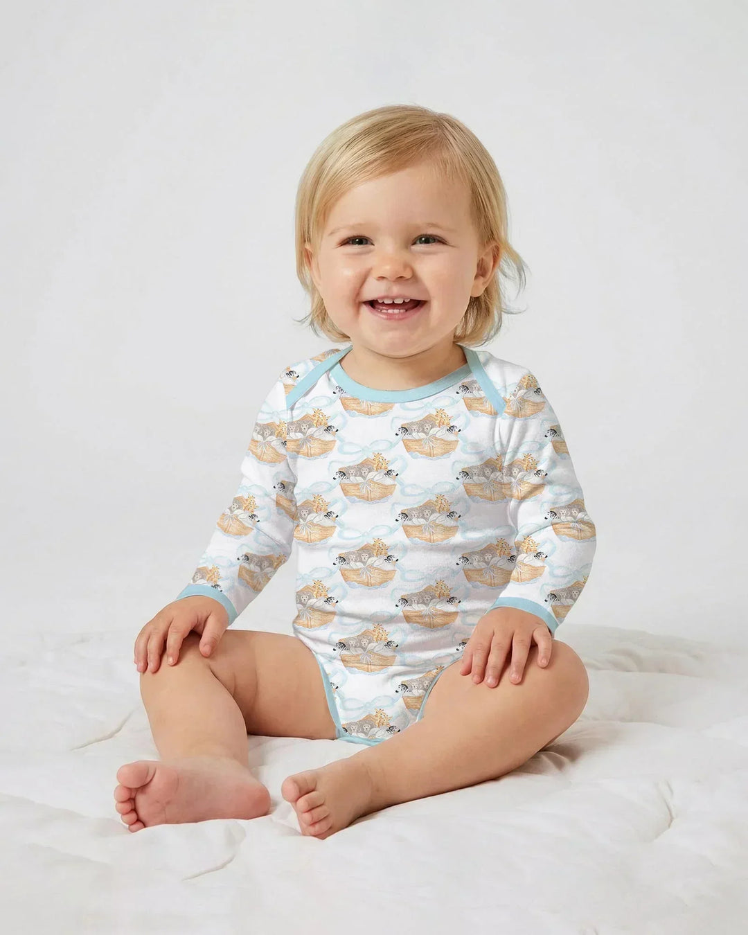 Body de bambú con estampados de cangrejo y bambú