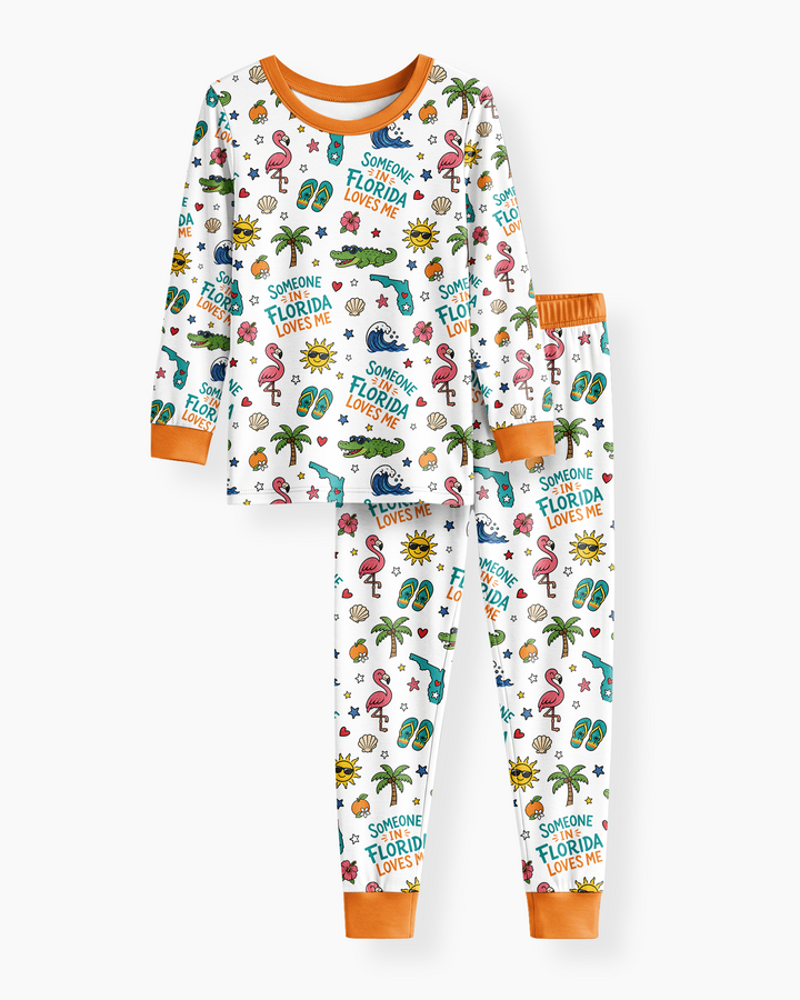 Someone in Florida Loves Me Bamboo Two Piece Long Sleeve Pajama Set