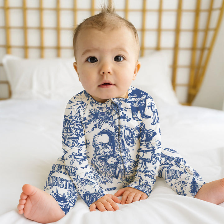 Family Christmas Chinoiserie Pajama Convertible Zippy