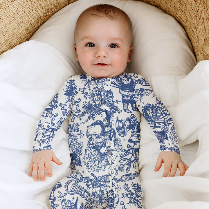 Family Christmas Chinoiserie Pajama Convertible Zippy
