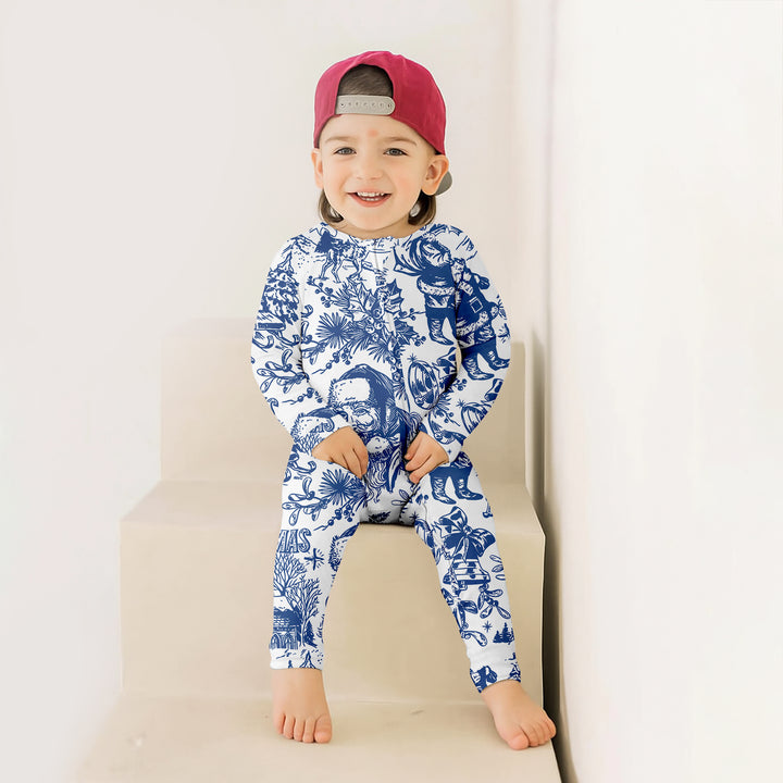 Family Christmas Chinoiserie Pajama Convertible Zippy