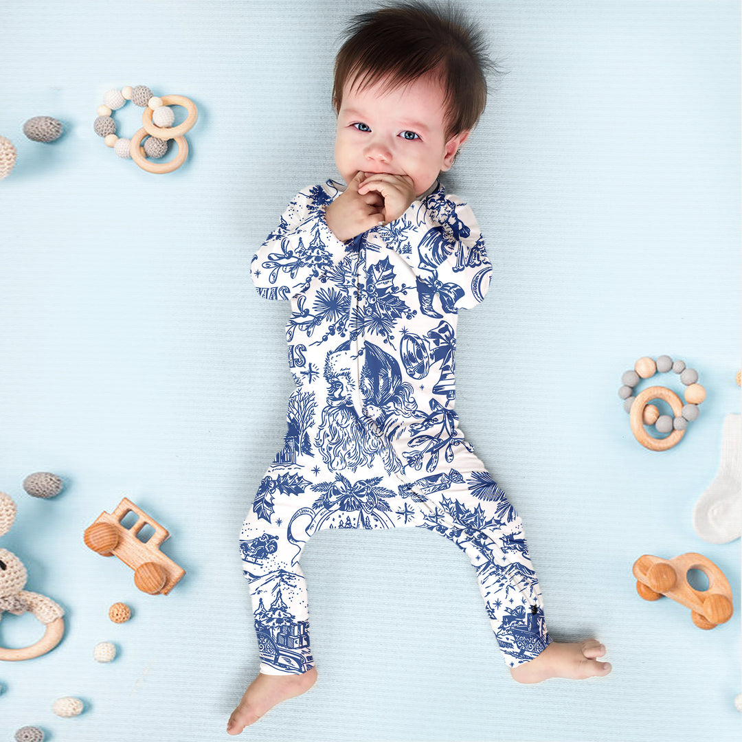 Family Christmas Chinoiserie Pajama Convertible Zippy