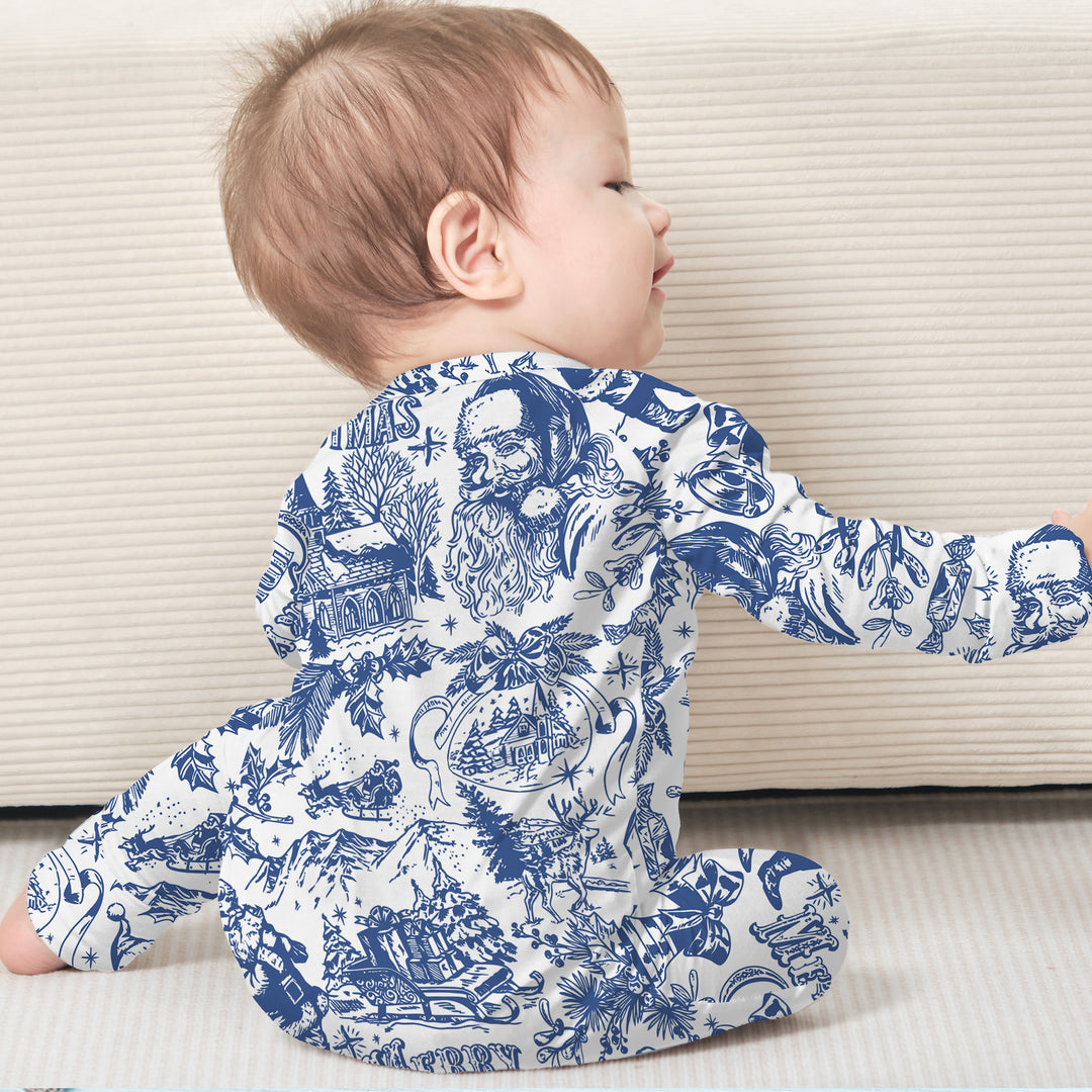 Family Christmas Chinoiserie Pajama Convertible Zippy