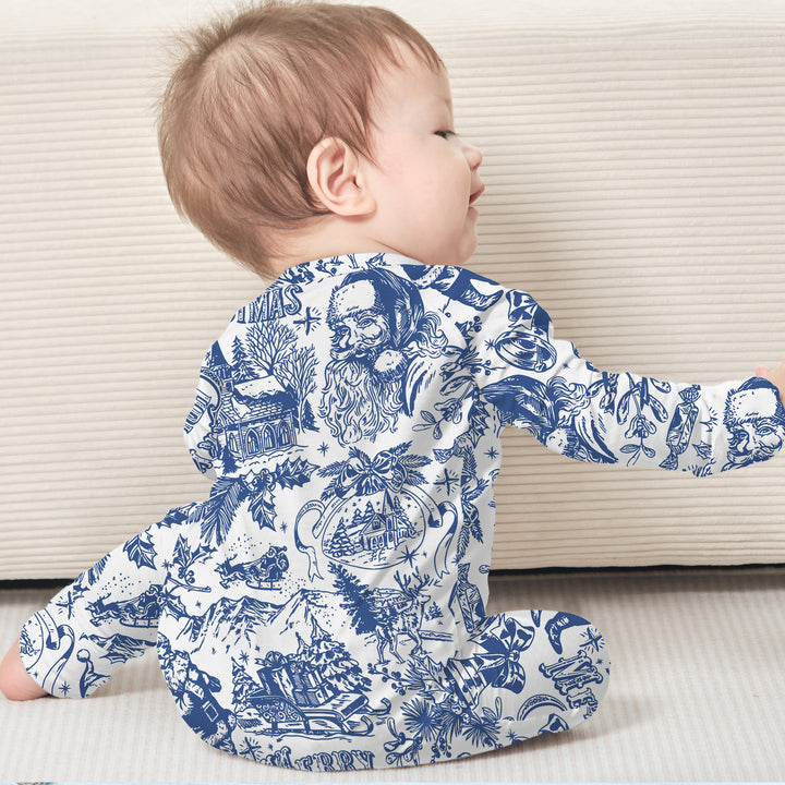 Family Christmas Chinoiserie Pajama Convertible Zippy