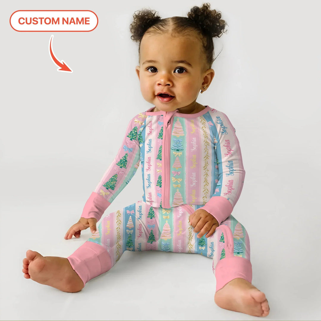 Candy Ribbon Christmas Custom Name Convertible Zippy - Zumbamboo