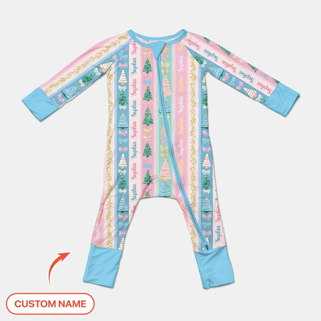 Candy Ribbon Christmas Custom Name Convertible Zippy - Zumbamboo