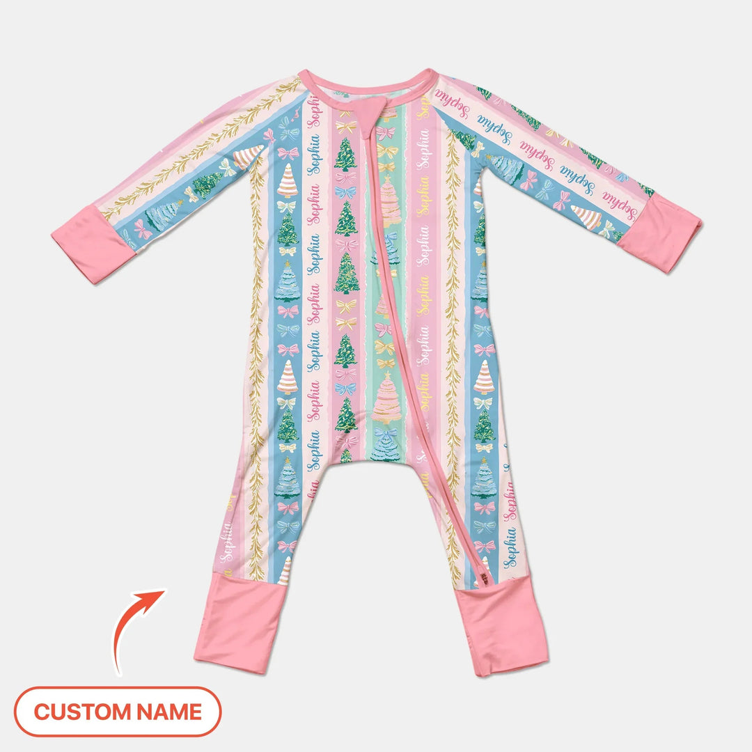 Candy Ribbon Christmas Custom Name Convertible Zippy - Zumbamboo