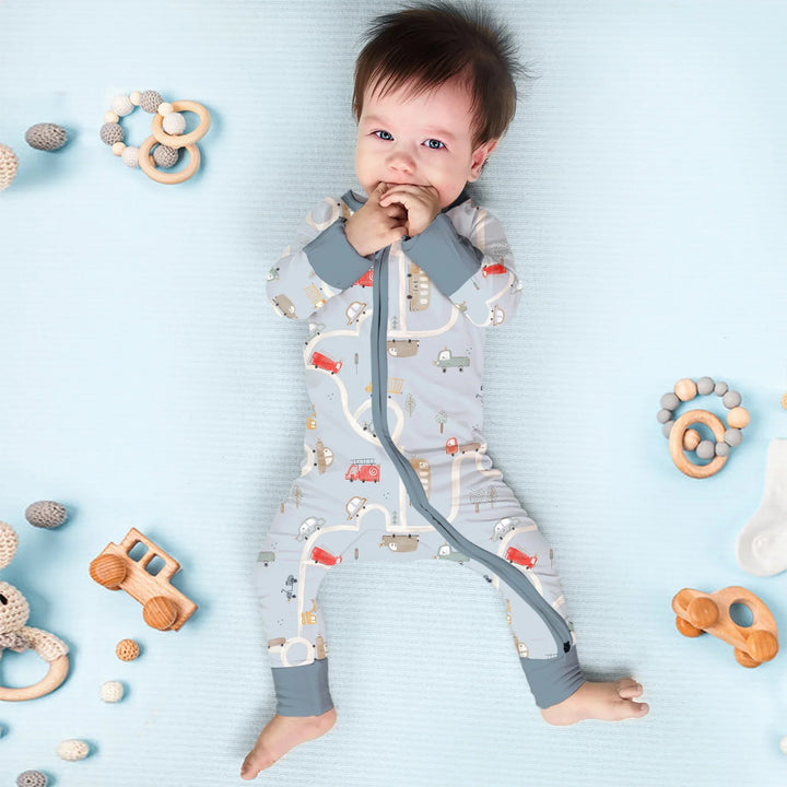 Car Route Map Convertible Zippered Romper - Zumbamboo