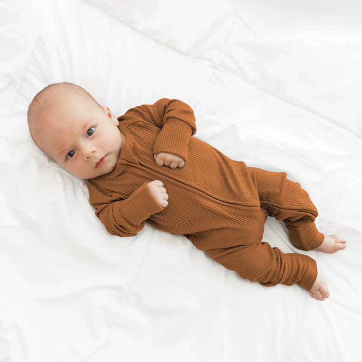 Caramel Ribbed Convertible Zippy - Zumbamboo