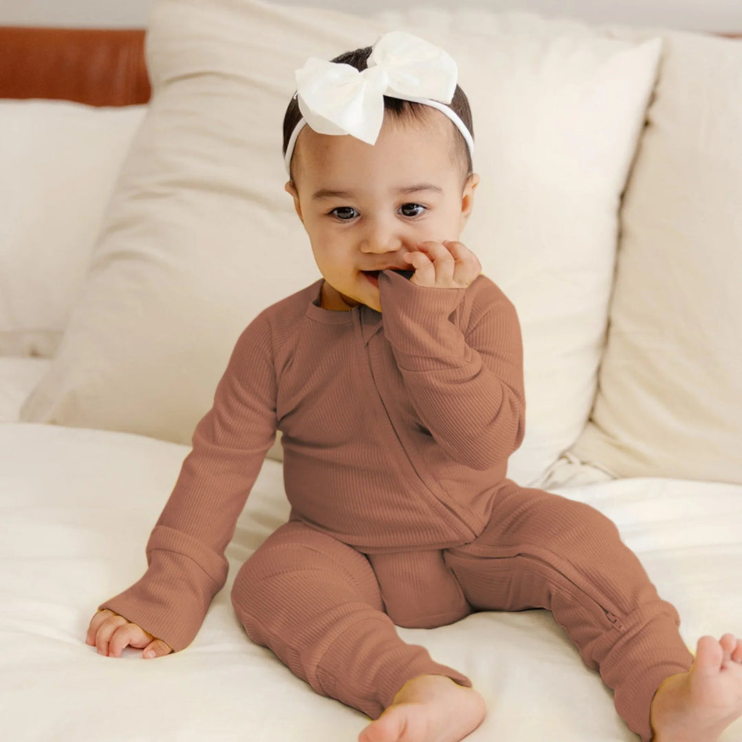 Caramel Ribbed Convertible Zippy - Zumbamboo