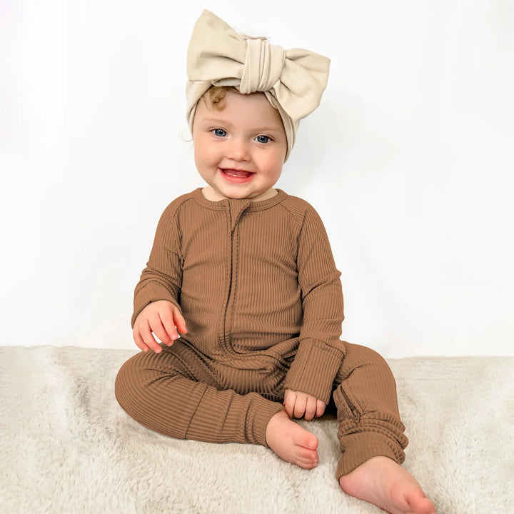 Caramel Ribbed Convertible Zippy - Zumbamboo