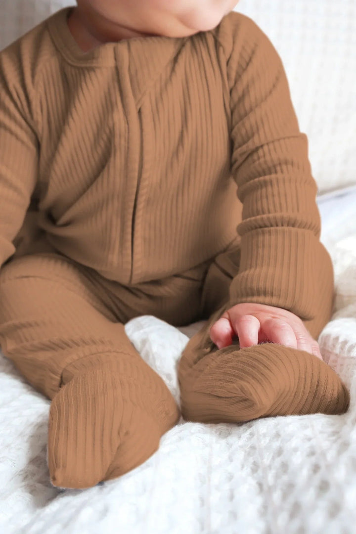 Caramel Ribbed Convertible Zippy - Zumbamboo