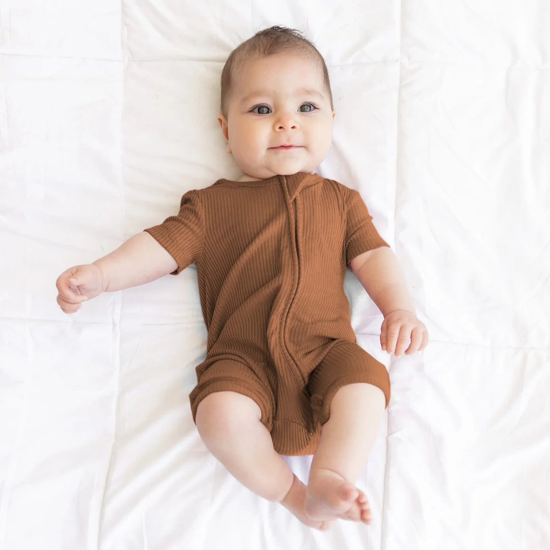 Caramel Ribbed Shorty Zippy - Zumbamboo