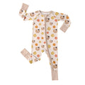 Cats in Watercolor Convertible Zippered Romper , Cats in Watercolor Convertible Zippered Romper - Newborn