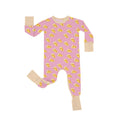 Cheese Pizza Slices Crescent Zippered Romper , Cheese Pizza Slices Crescent Zippered Romper - Newborn