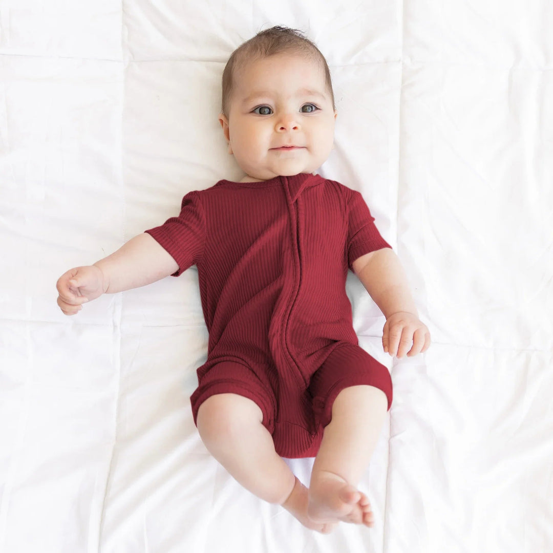 Cherrywood Ribbed Shorty Zippy , Cherrywood Ribbed Shorty Zippy - 0-3M