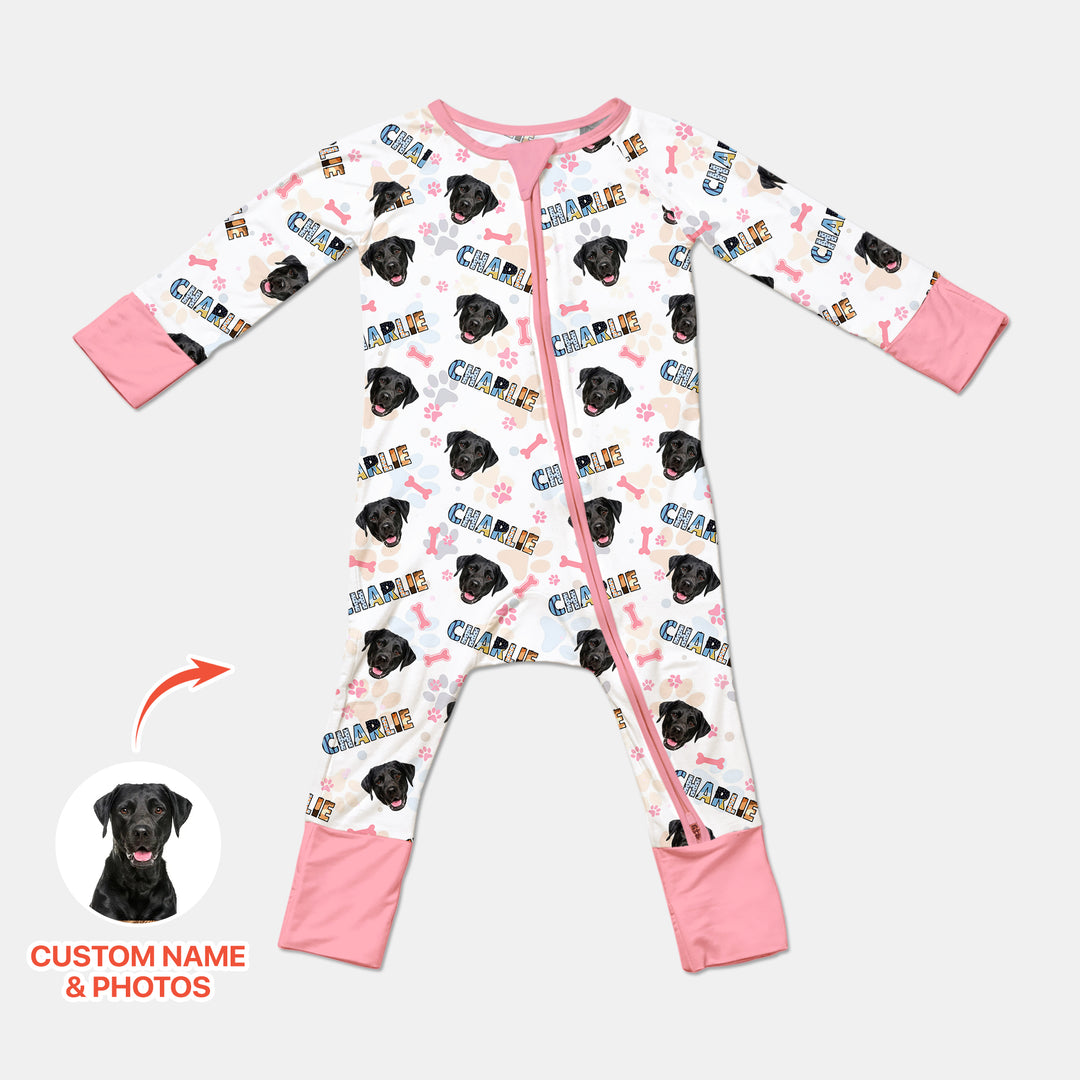 Custom Name Doodle Letters Blue Dog Convertible Zippy