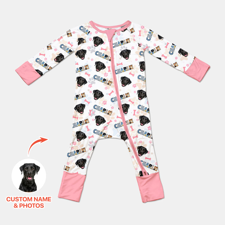 Custom Name Doodle Letters Blue Dog Convertible Zippy