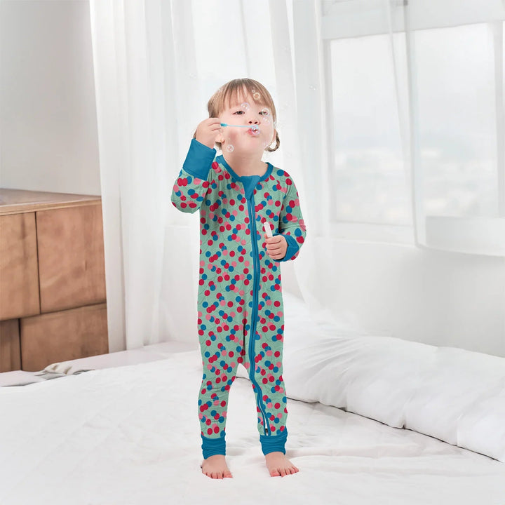 Christmas Ball Ornaments Convertible Zippered Romper - Zumbamboo