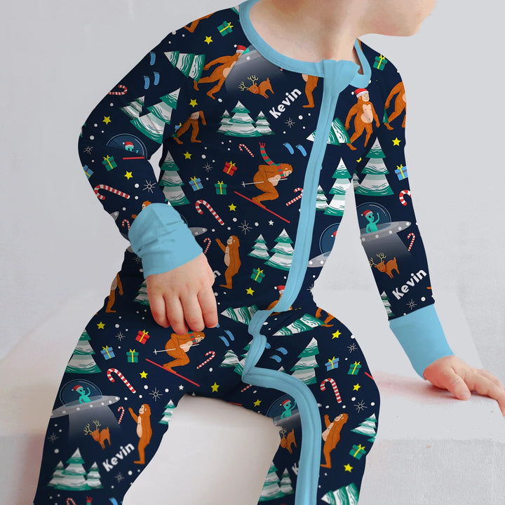 Christmas Bigfoot Custom Name Boy Convertible Zippy - Zumbamboo
