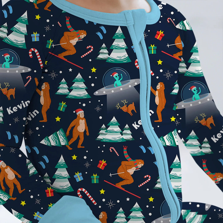 Christmas Bigfoot Custom Name Boy Convertible Zippy - Zumbamboo