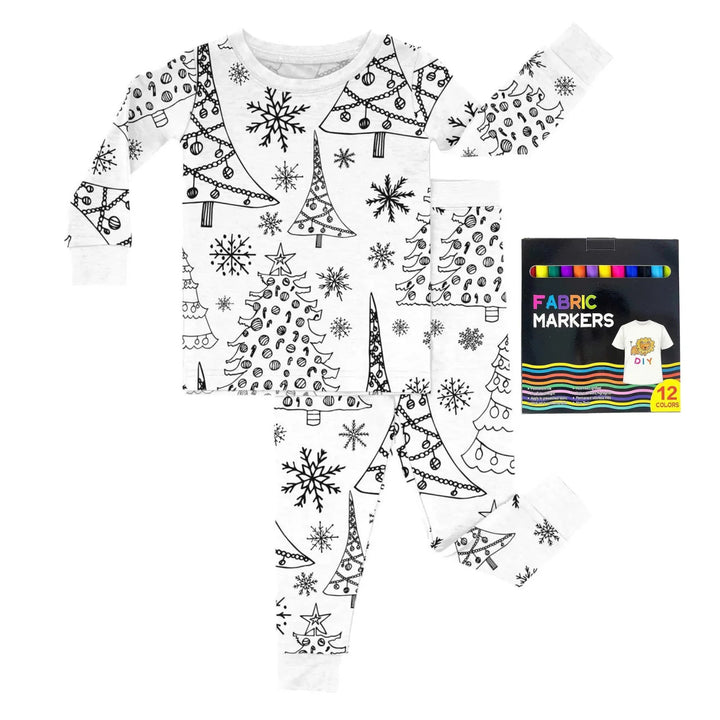 Christmas Colorable Two Piece Pajama Set - Zumbamboo