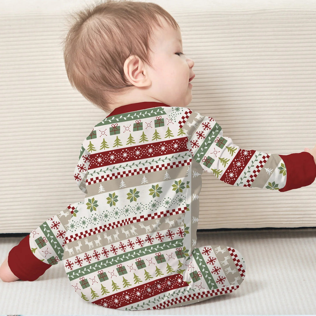 Christmas Fair Isle Red and Green Convertible Zippy - Zumbamboo