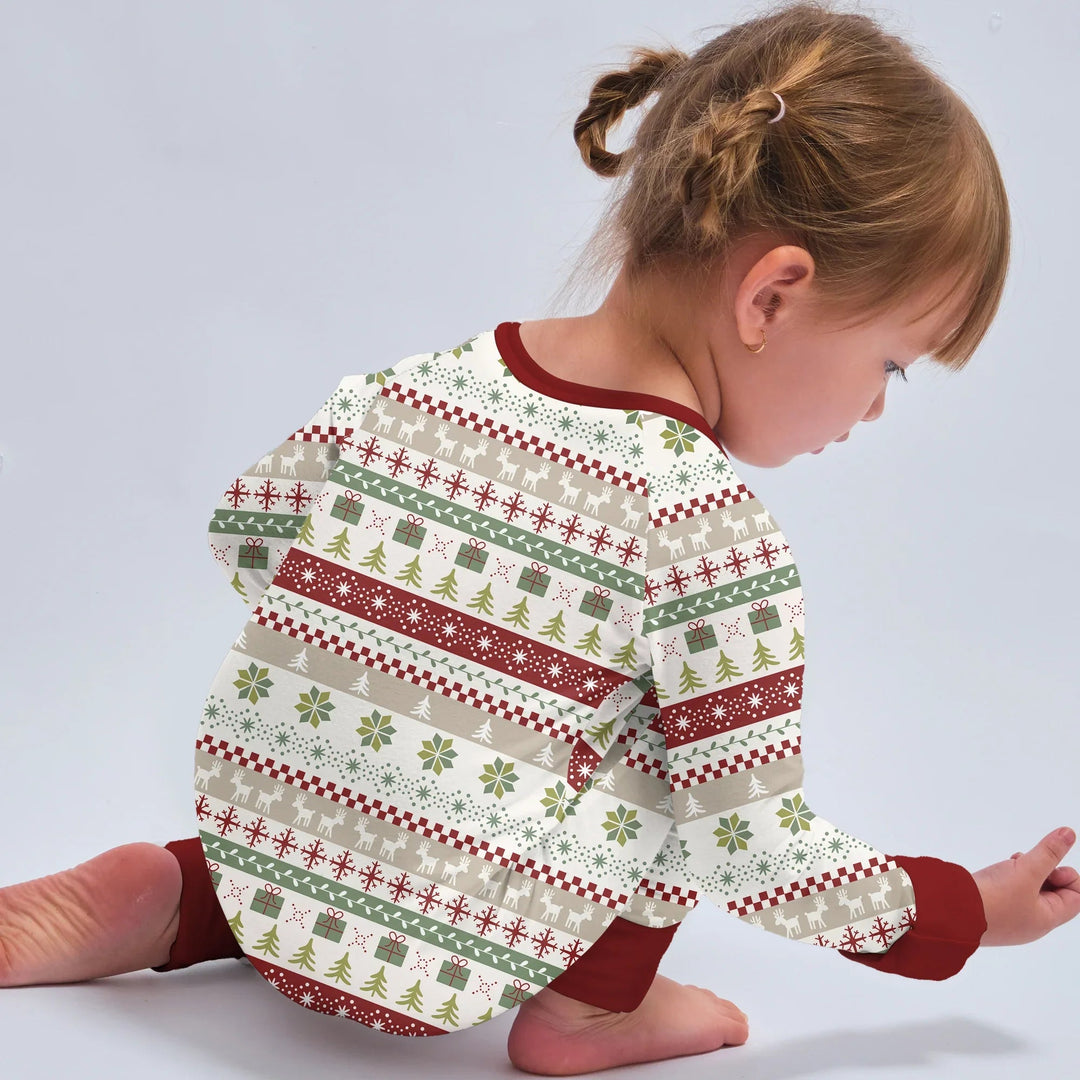 Christmas Fair Isle Red and Green Convertible Zippy - Zumbamboo