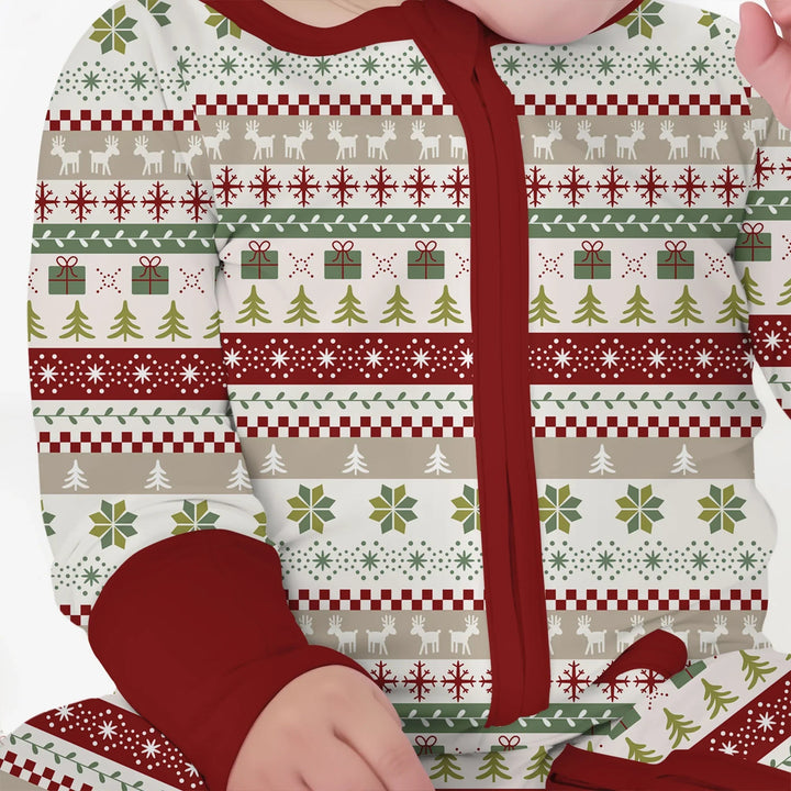 Christmas Fair Isle Red and Green Convertible Zippy - Zumbamboo