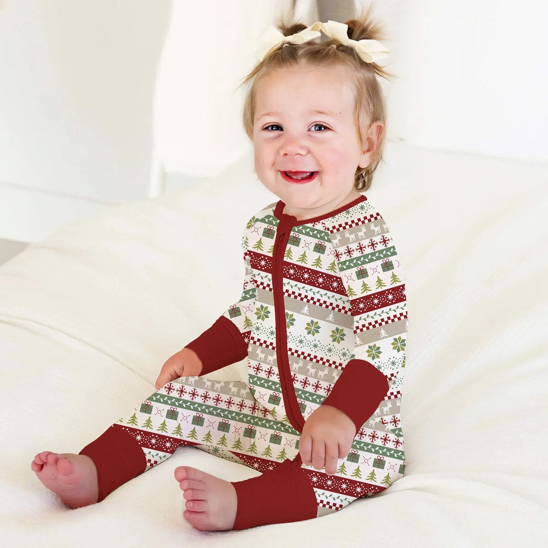 Christmas Fair Isle Red and Green Convertible Zippy - Zumbamboo