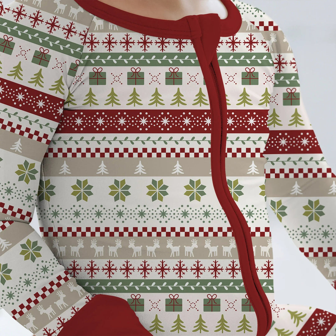 Christmas Fair Isle Red and Green Convertible Zippy - Zumbamboo