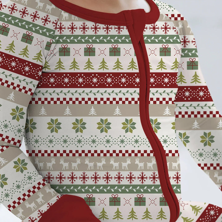 Christmas Fair Isle Red and Green Convertible Zippy - Zumbamboo