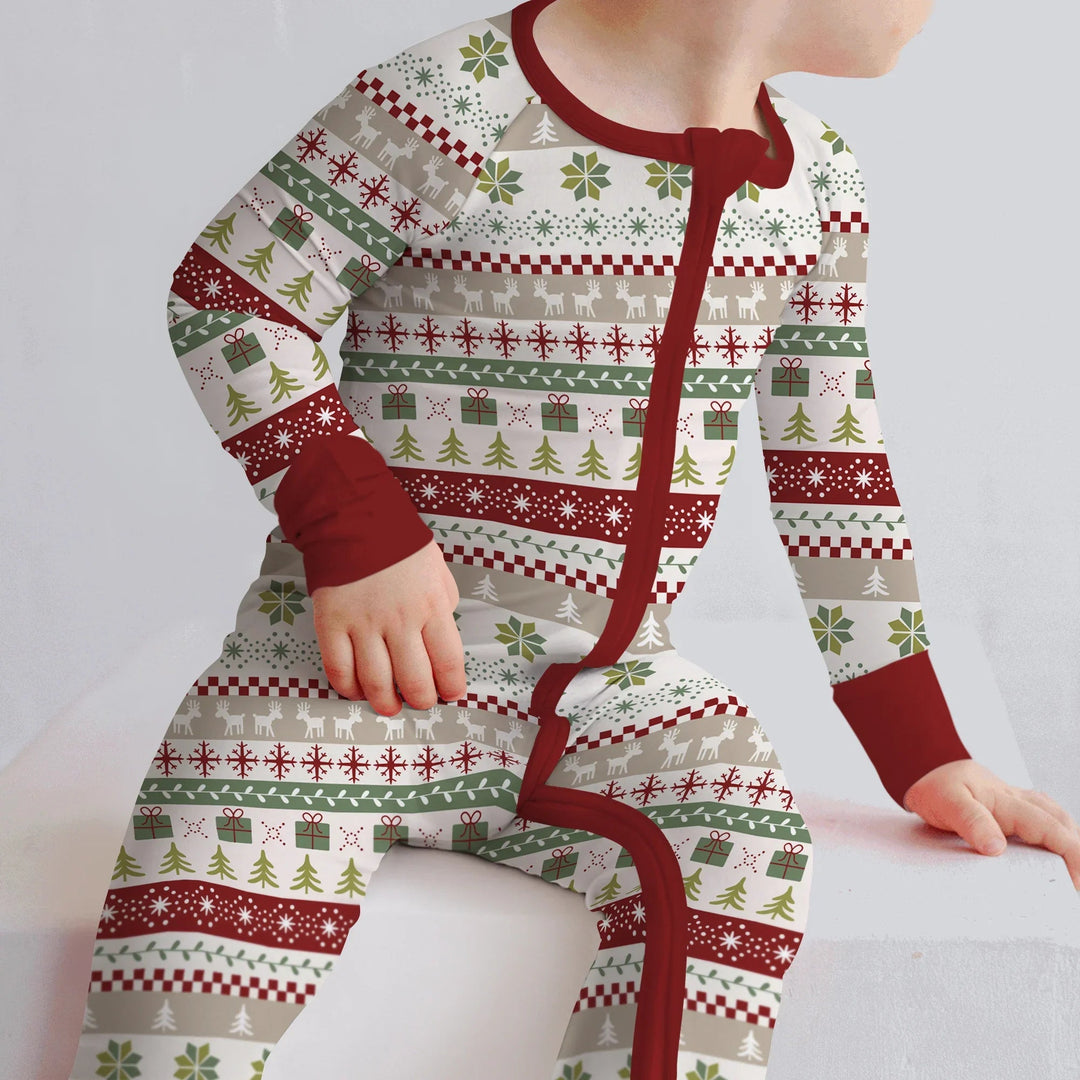 Christmas Fair Isle Red and Green Convertible Zippy - Zumbamboo
