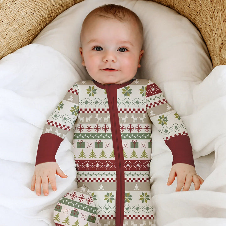 Christmas Fair Isle Red and Green Convertible Zippy - Zumbamboo