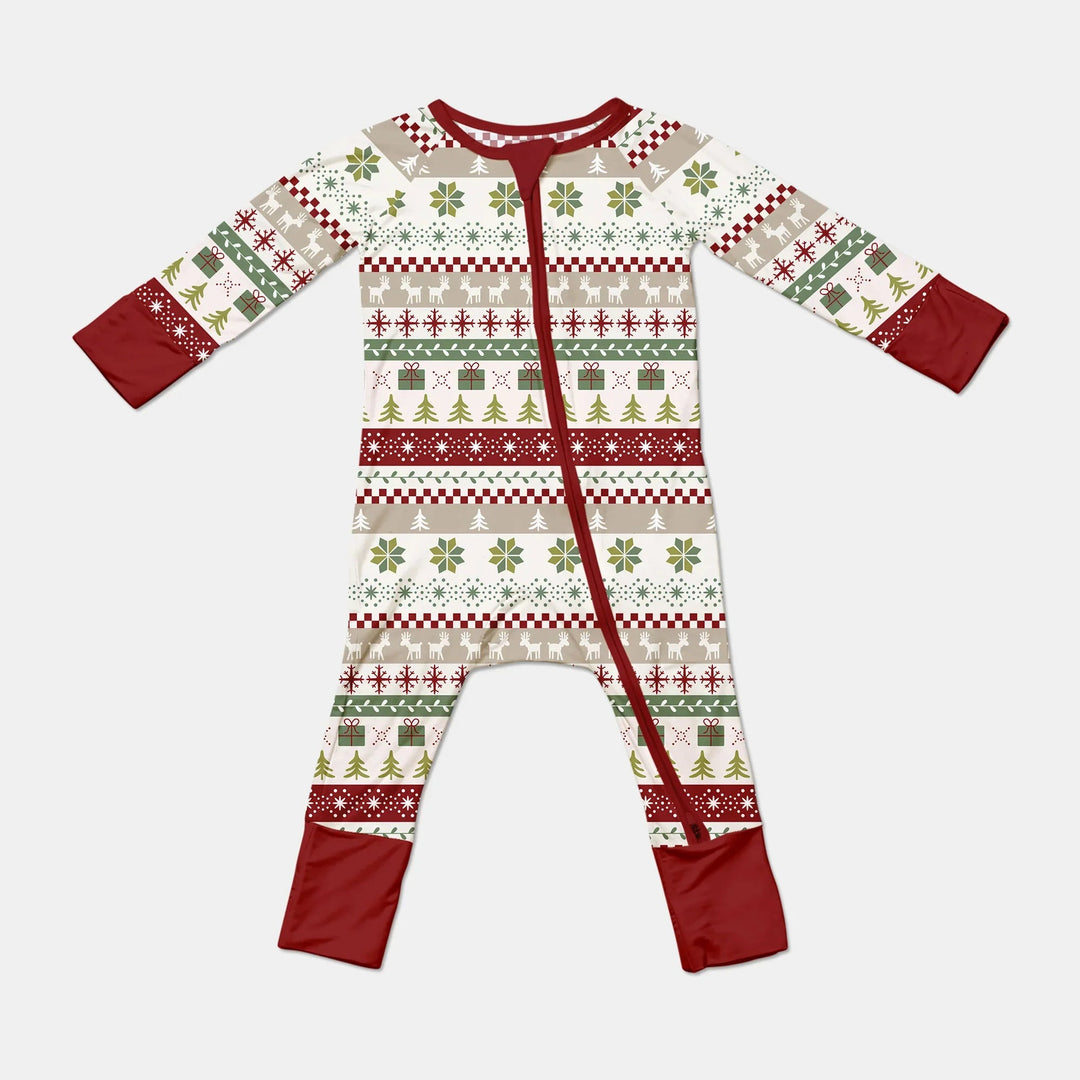 Christmas Fair Isle Red and Green Convertible Zippy - Zumbamboo