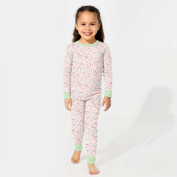 Christmas Friendship Bracelet Two Piece Long Sleeve Pajama Set - Zumbamboo