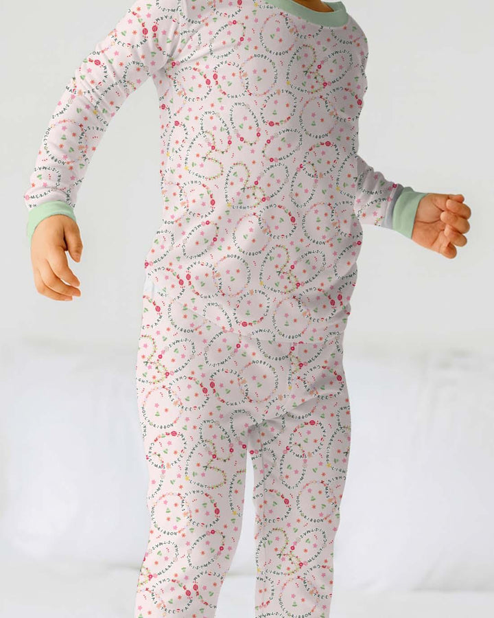 Christmas Friendship Bracelet Two Piece Long Sleeve Pajama Set - Zumbamboo