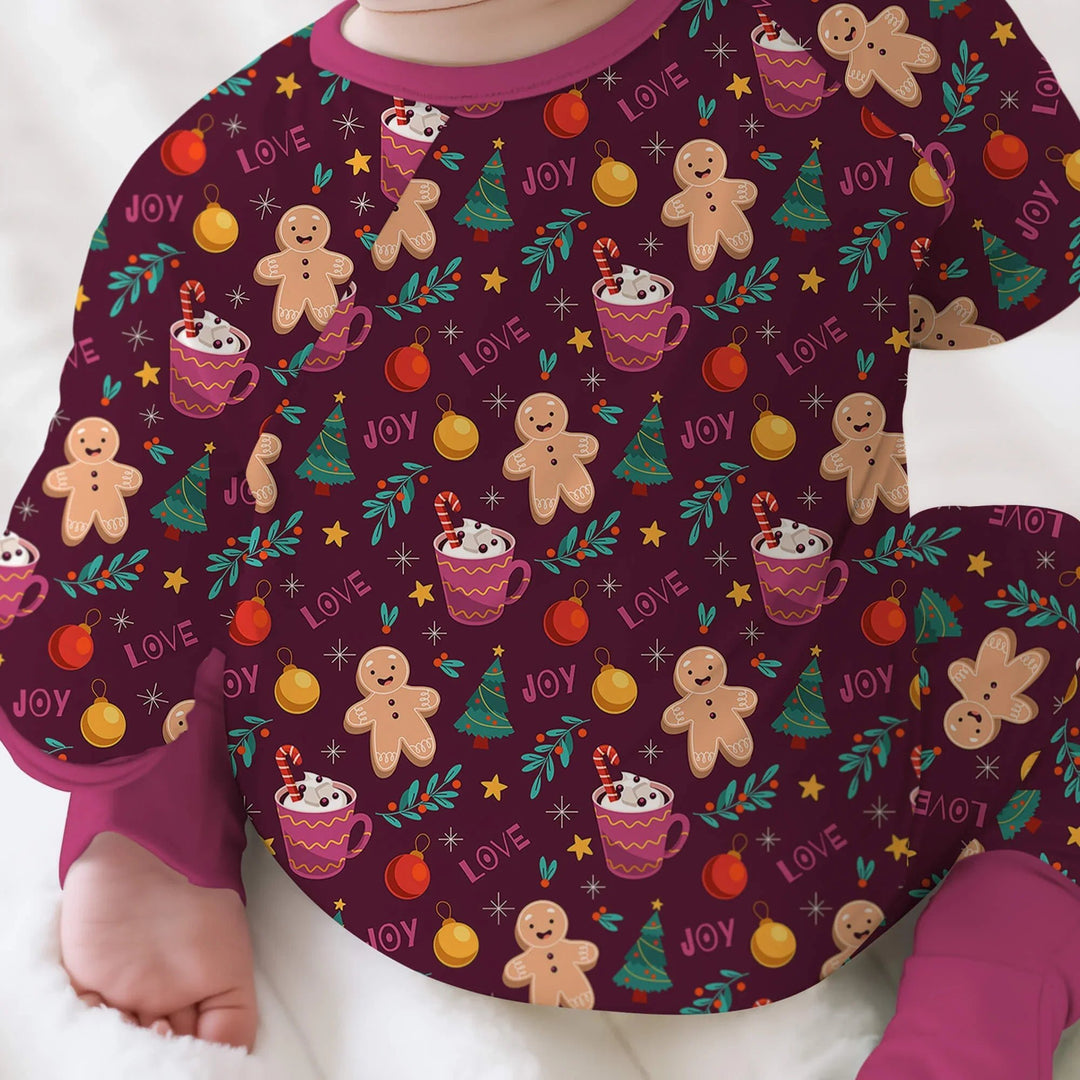 Christmas Ginger Bread Convertible Zippered Romper - Zumbamboo