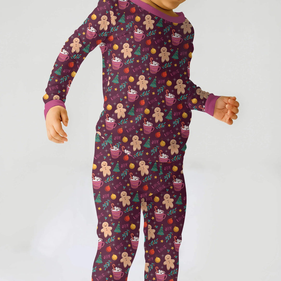 Christmas Ginger Bread Two Piece Pajama Set - Zumbamboo