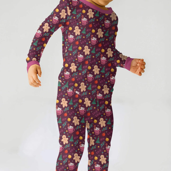 Christmas Ginger Bread Two Piece Pajama Set - Zumbamboo