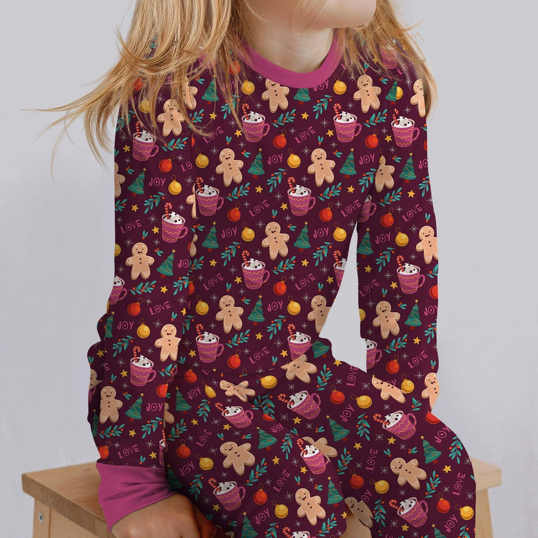 Christmas Ginger Bread Two Piece Pajama Set - Zumbamboo