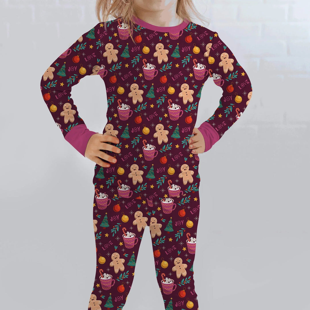 Christmas Ginger Bread Two Piece Pajama Set - Zumbamboo