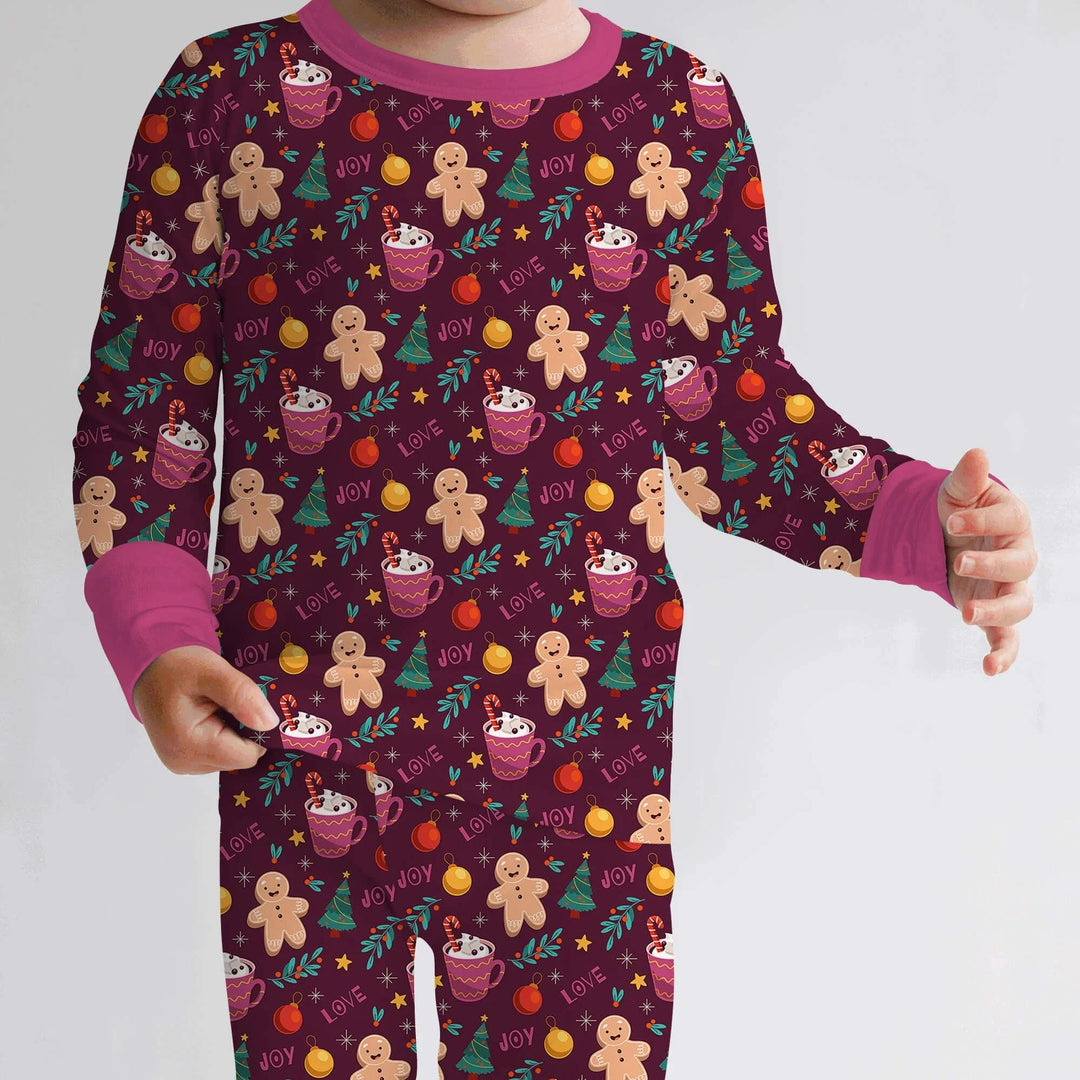 Christmas Ginger Bread Two Piece Pajama Set - Zumbamboo