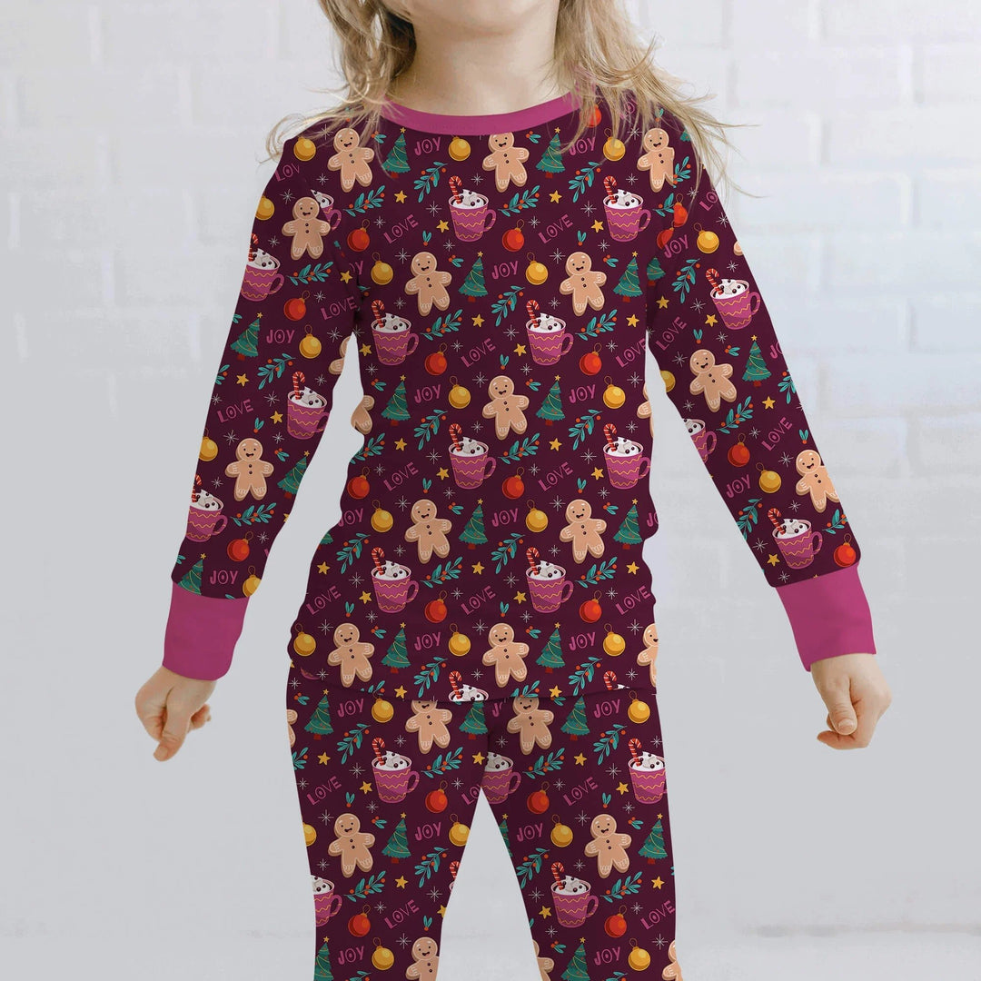 Christmas Ginger Bread Two Piece Pajama Set - Zumbamboo
